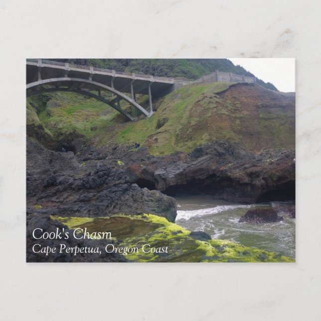 Cook's Chasm, Cape Perpetua, OR Postcard (Front)