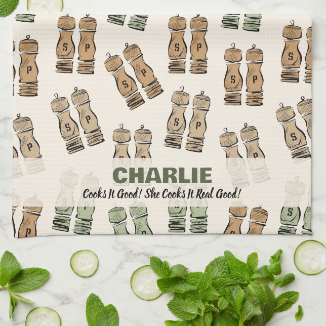 Cooks It Good Personalized  Tea Towel (Folded)