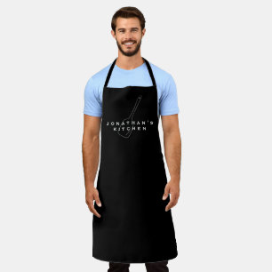 Cook's Kitchen Simple Black & White Spatula Apron