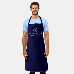 Cook's Kitchen Simple Navy & White Monogram Apron