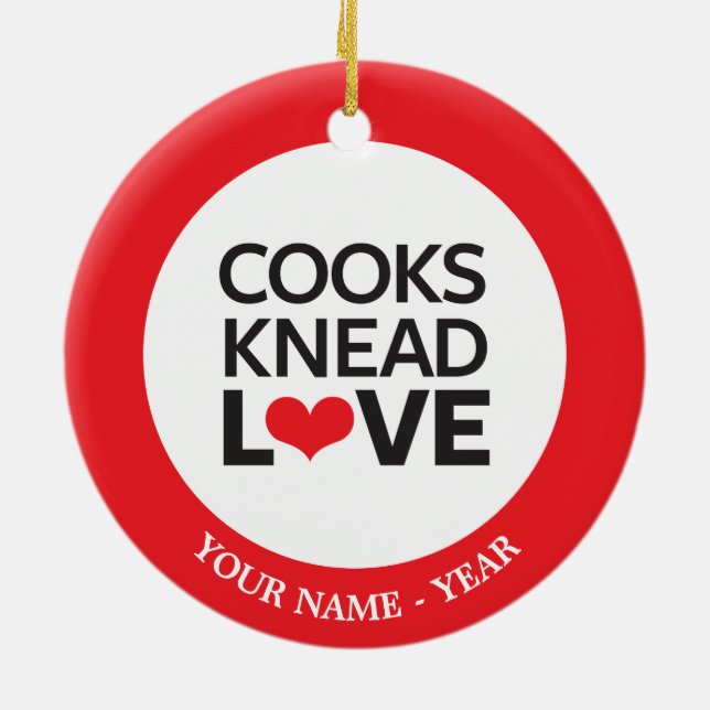 Cooks Knead Love Ceramic Tree Decoration (Back)