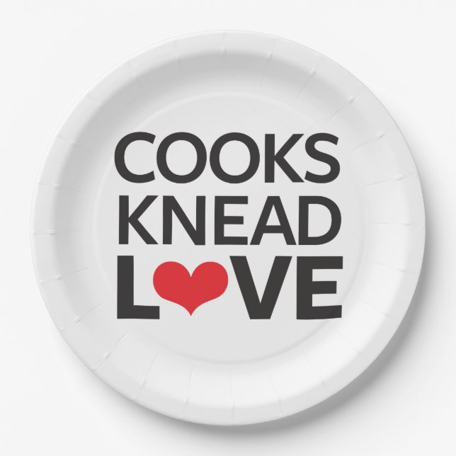 Cooks Knead Love Paper Plate (Front)