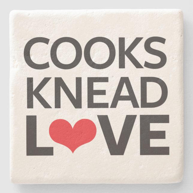 Cooks Knead Love Stone Coaster (Front)