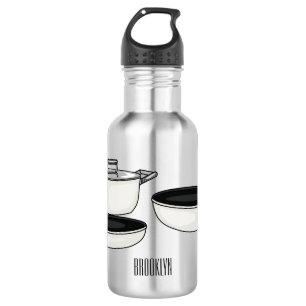 Cookware sets cartoon illustration 532 ml water bottle