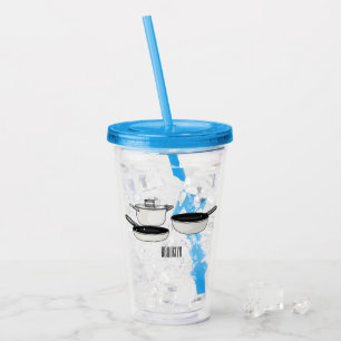 Cookware sets cartoon illustration acrylic tumbler