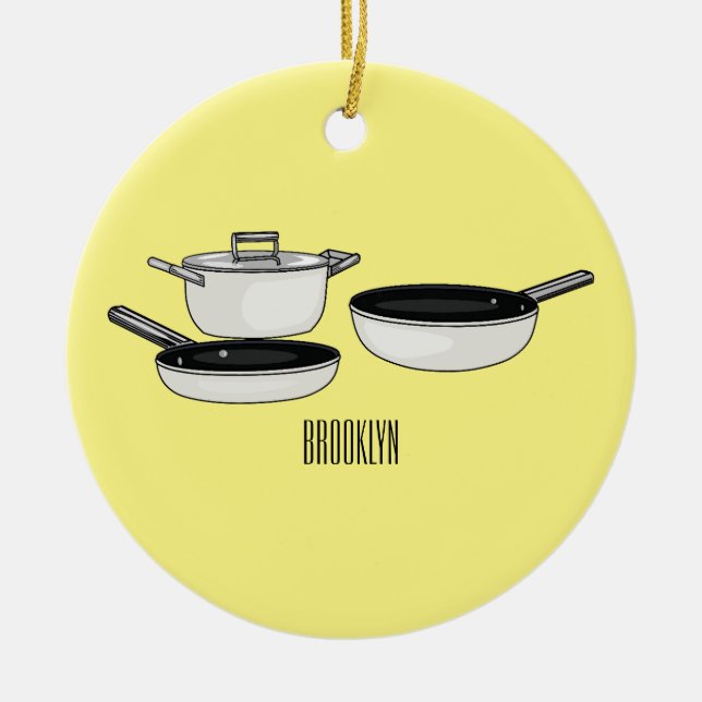 Cookware sets cartoon illustration ceramic tree decoration (Front)