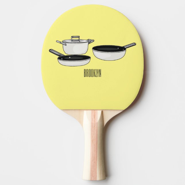 Cookware sets cartoon illustration ping pong paddle (Front)