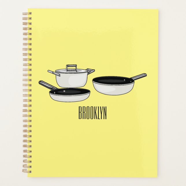 Cookware sets cartoon illustration planner (Front)