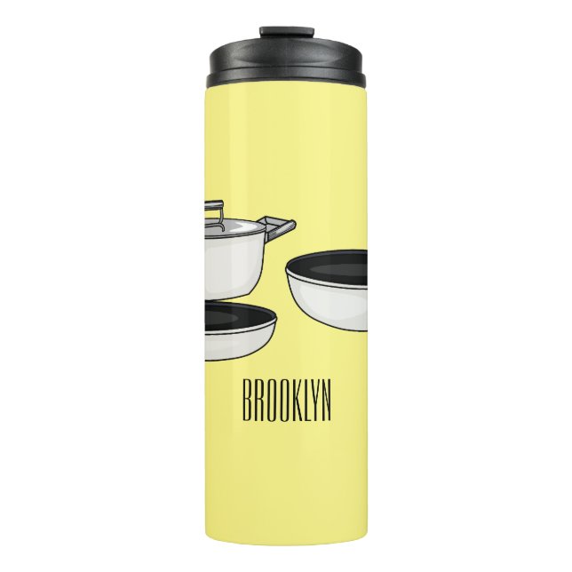 Cookware sets cartoon illustration thermal tumbler (Front)
