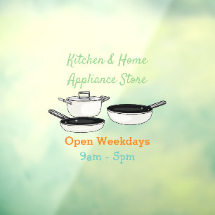 Cookware sets cartoon illustration window cling