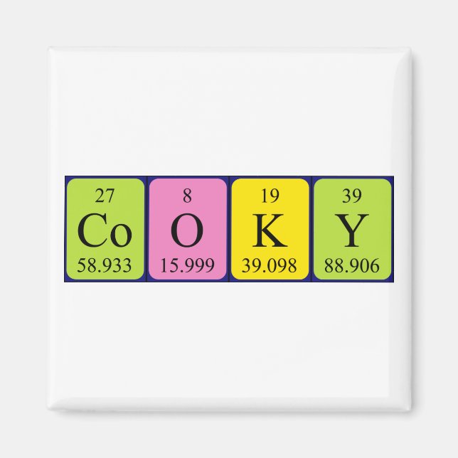 Cooky periodic table name magnet (Front)
