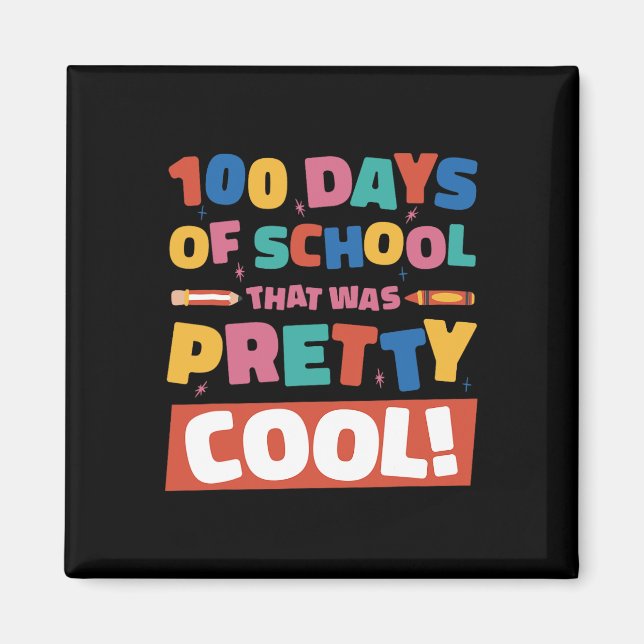 Cool 100 Days Of School 100th Day Students Boys Gi Magnet (Front)