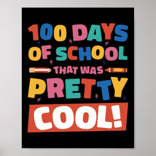 Cool 100 Days Of School 100th Day Students Boys Gi Poster