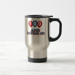 Cool 100 year old birthday designs travel mug
