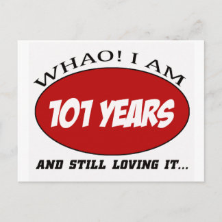 cool 101 years old birthday designs postcard