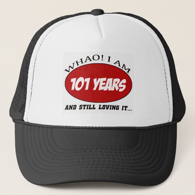 cool 101 years old birthday designs trucker hat (Front)