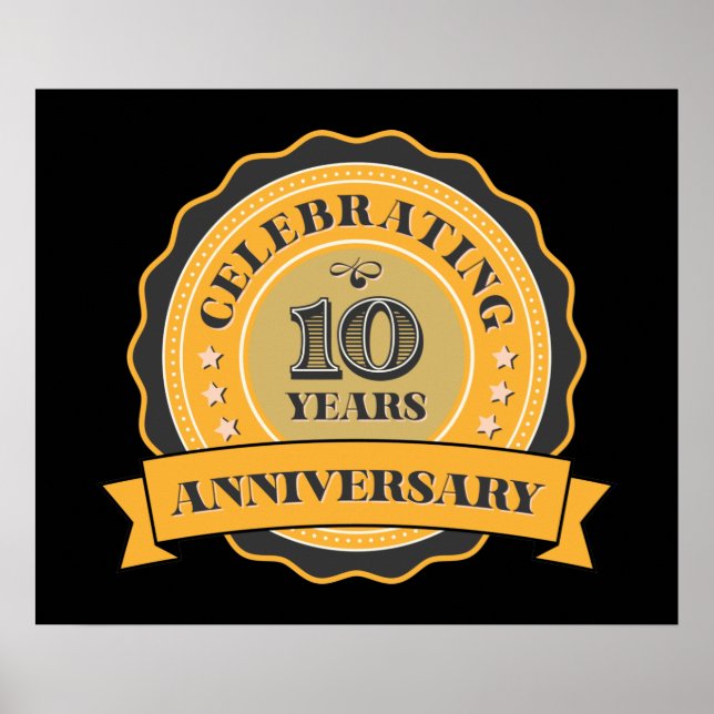 cool 10th Year Anniversary party  Poster (Front)