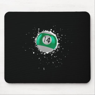 Cool 14-ball Fourteen Pool Billiards Paint Splatte Mouse Mat