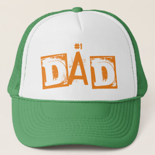 Cool #1 Dad Orange and Green Trucker Cap Hat