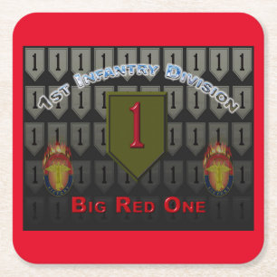 Cool 1st Infantry Division Square Paper Coaster