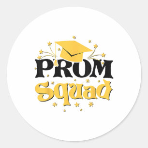Cool 2025 Prom Squad Cl Of 2025 Graduation Matchin Classic Round Sticker