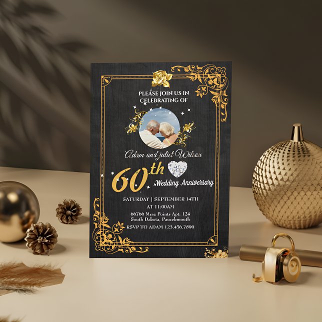 Cool 25th 40th 10th 75th 60th wedding anniversary invitation (Creator Uploaded)
