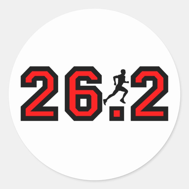 Cool 26.2 marathon classic round sticker (Front)