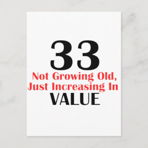 COOL 33 YEARS OLD BIRTHDAY DESIGNS POSTCARD