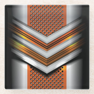 Cool 3-Dimentional Abstract Metal Design Glass Coaster