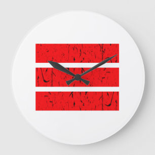 Cool 3 Line Symbol   Uniformity & Harmony Colourfu Large Clock