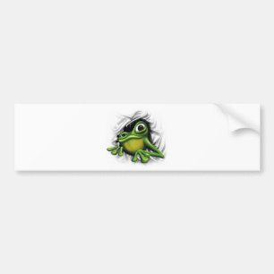 Cool 3d frog bumper sticker