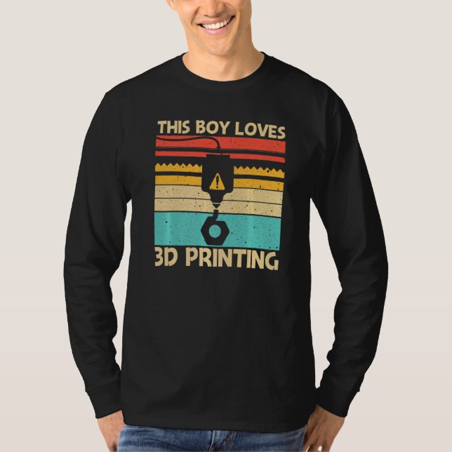 Cool 3D Print For Boys Men 3D Printer  Printing T-Shirt (Front)