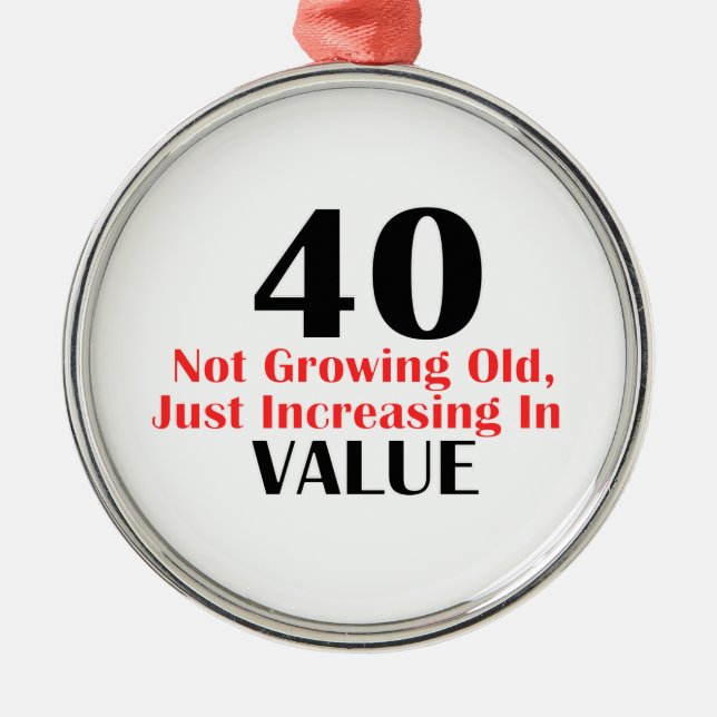 COOL 40 YEARS OLD BIRTHDAY DESIGNS METAL TREE DECORATION (Front)