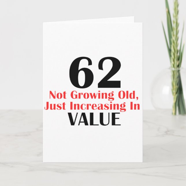COOL 62 YEARS OLD BIRTHDAY DESIGNS CARD (Front)