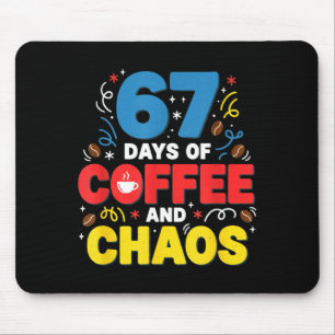 Cool 67 Days Of Coffee Teacher Retro Vibes School  Mouse Mat