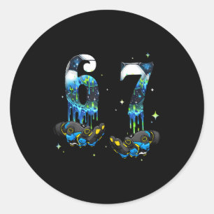 Cool 67 Six Seven Meme Soccer Football Drip Boys K Classic Round Sticker