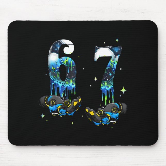 Cool 67 Six Seven Meme Soccer Football Drip Boys K Mouse Mat (Front)