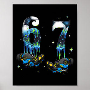 Cool 67 Six Seven Meme Soccer Footll Drip Boys Kid Poster