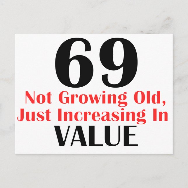 COOL 69 YEARS OLD BIRTHDAY DESIGNS POSTCARD (Front)
