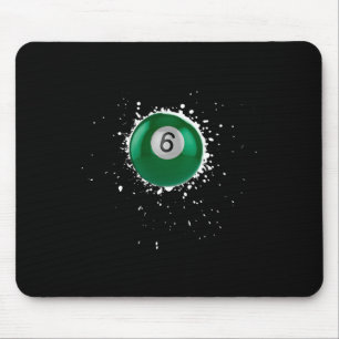 Cool 6-ball Six Pool Billiards Paint Splatter Bill Mouse Mat