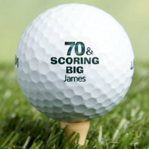 Cool 70th birthday golfer gift 70 year green plaid golf balls