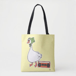 Cool 80s Bonnet Funny Kitchen Goose Cartoon Tote Bag