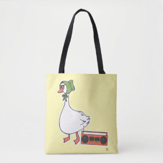 Cool 80s Bonnet Funny Kitchen Goose Cartoon Tote Bag
