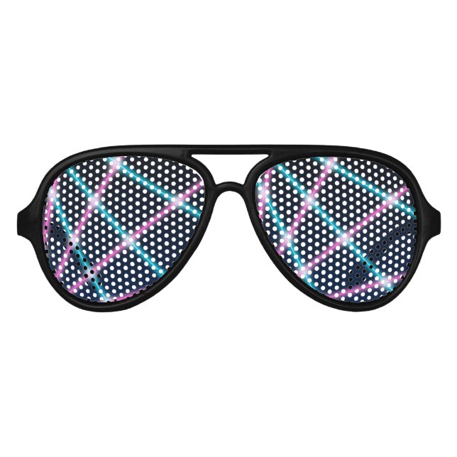Cool 80s Laser Light Show Background Retro Neon Aviator Sunglasses (Front)
