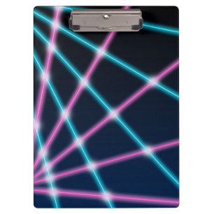 Cool 80s Laser Light Show Background Retro Neon Clipboard