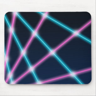 Cool 80s Laser Light Show Background Retro Neon Mouse Mat