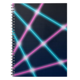 Cool 80s Laser Light Show Background Retro Neon Notebook