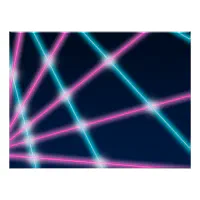 Cool 80s Laser Light Show Background Retro Neon Poster | Zazzle