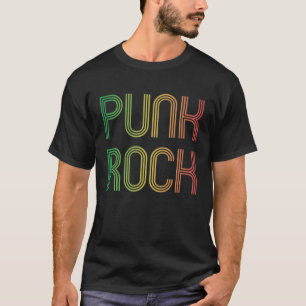 Cool 80s Retro Punk Rock in Reggae Flag Colours T-Shirt