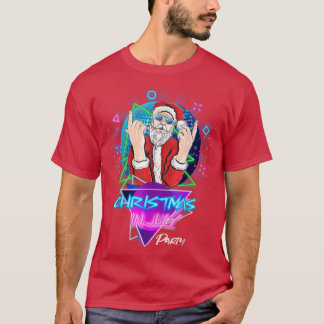 Cool 80s Vibes Santa Christmas in July Matching Pa T-Shirt